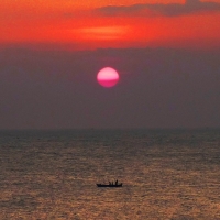 sunset in kanyakumari